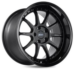 ESR CS12 MATTE BLACK GLOSS BLACK LIP 18x8.5 5X100 ET30 CB72.6