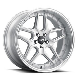 ESR CS15 HYPER SILVER/MACHINE LIP 18x8.5 5X112 ET35 CB72.6 (Custom Drilled)